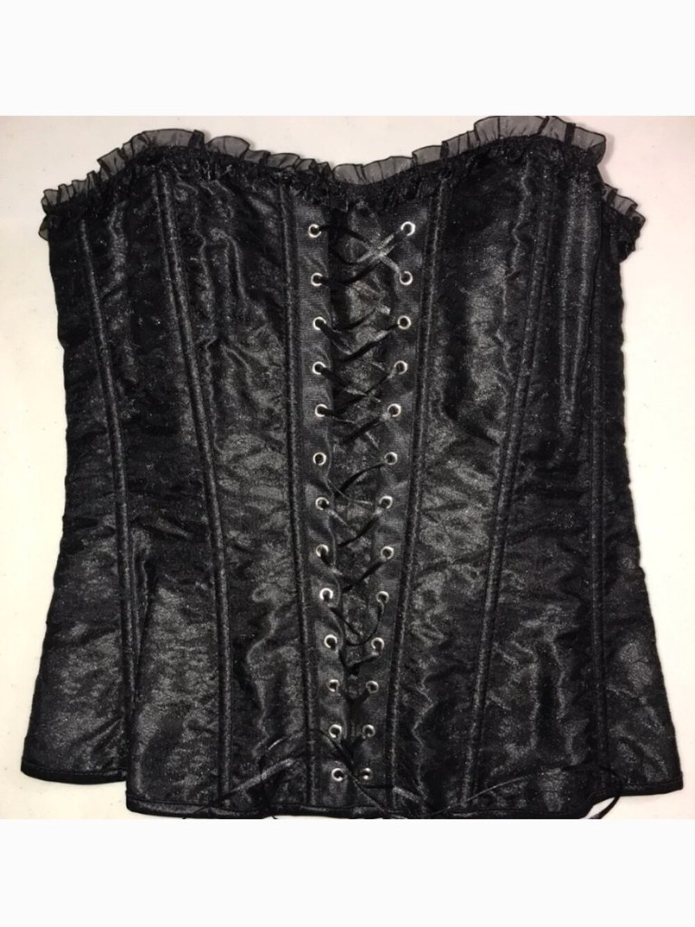 Lace-up corset top and skirt